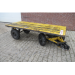 Platte kar, aanhanger, industrie trailer. Gebruikt